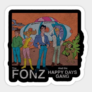 Retro Cartoon F and Gang Sticker